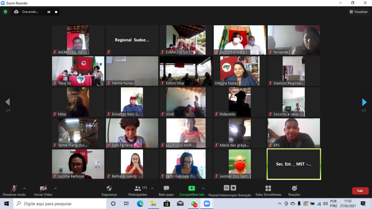 No momento você está vendo MST da Bahia realiza virtualmente o 33° Encontro estadual